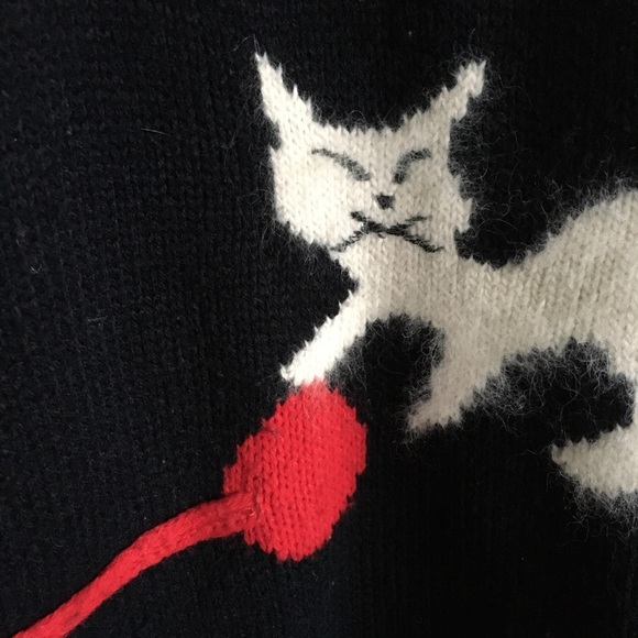 Adell Barre Vintage Cats playing with yarn sweater - Picture 3 of 10